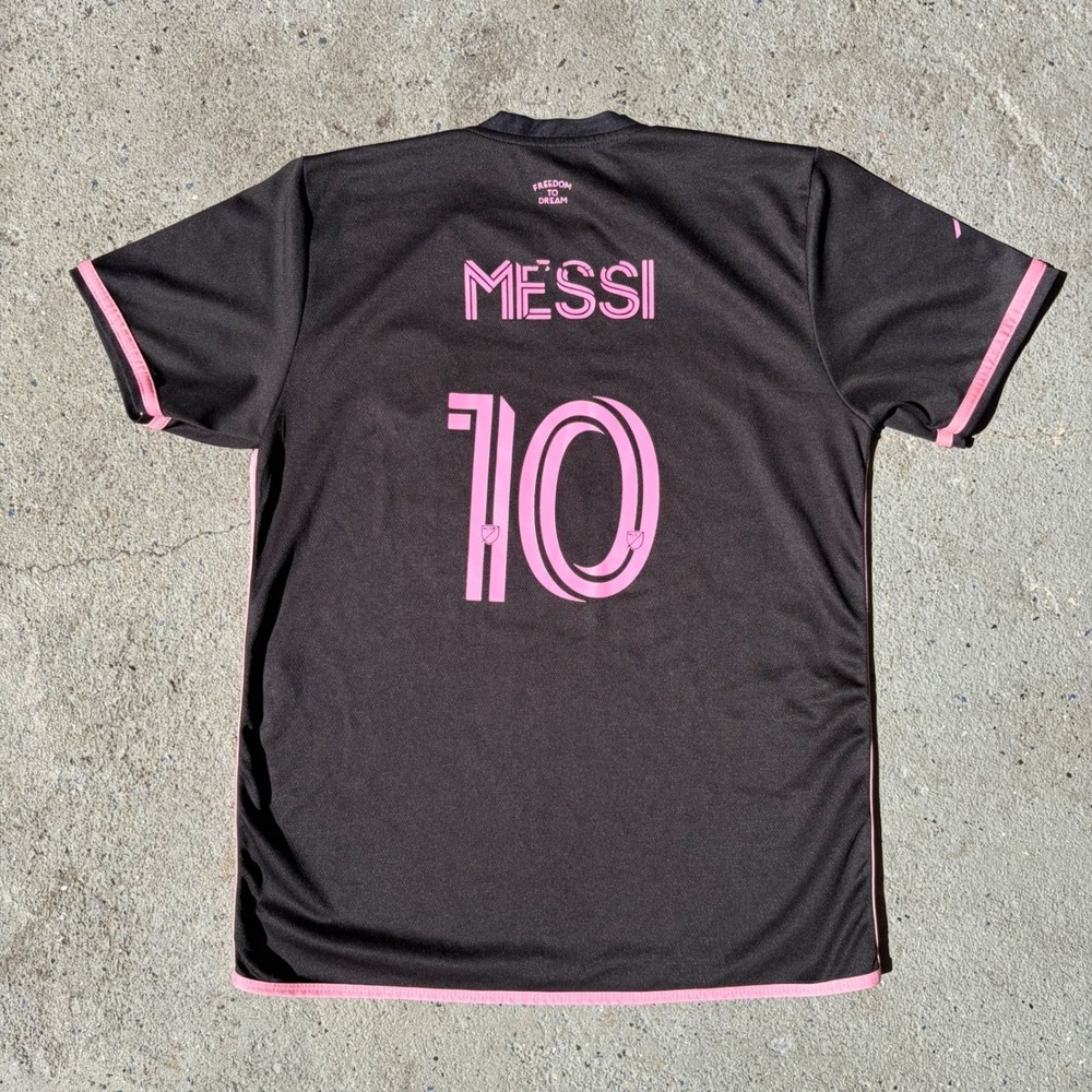 Adidas Inter Miami CF Messi 10 Away Jersey Black Pink Mens Medium Aeroready